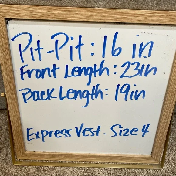 Express Design Studio Vest Black Sleeveless Fitted Career Party Size 4 - Picture 12 of 12